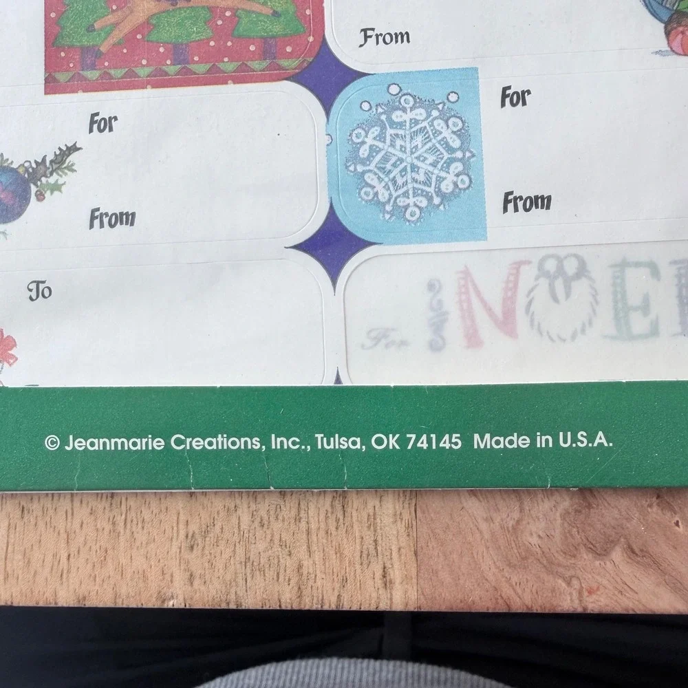 VNTG Jeanmarie Creations Christmas Traditions 70 Adhesive Gift Tags Made In USA